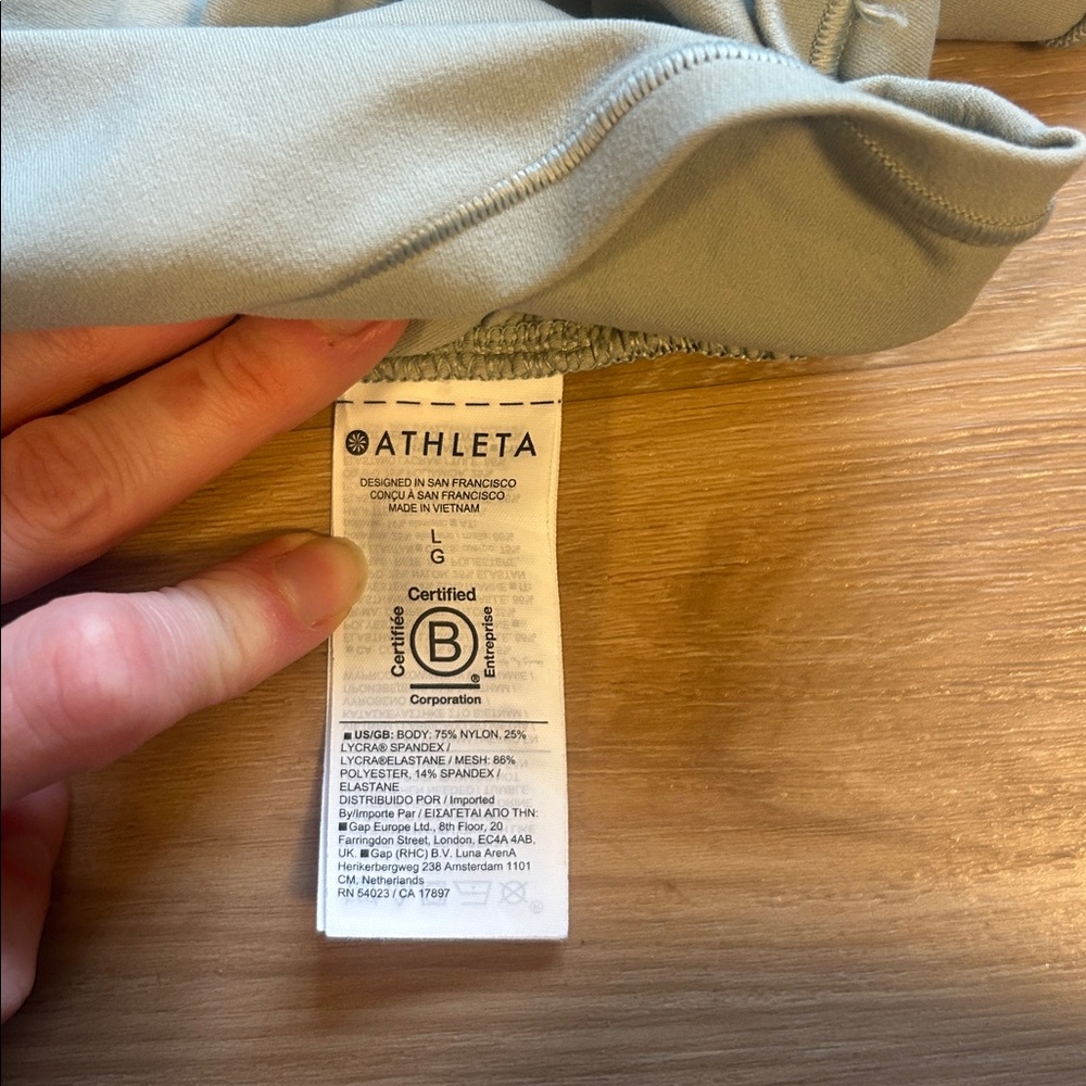 Athleta One-Shoulder Light Green Top - Picture 2 of 2